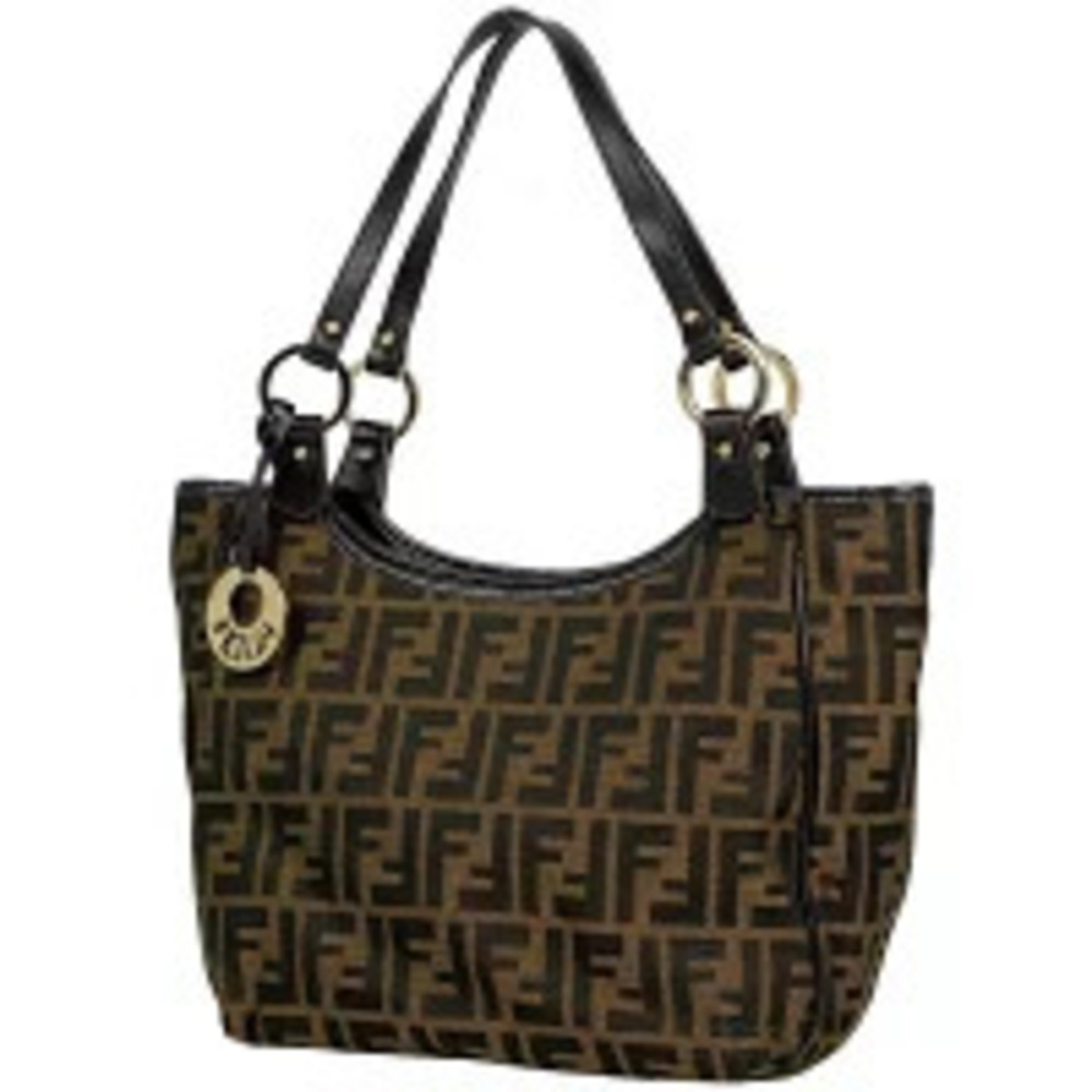 Fendi Zucca handbag tote bag canvas brown